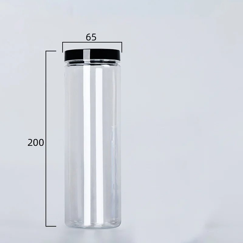 Black Cover Wide Mouth Circular Plastic Storage Bucket Is Easy To Clean Can Store Food Storage Containers Such As Nuts And Tea