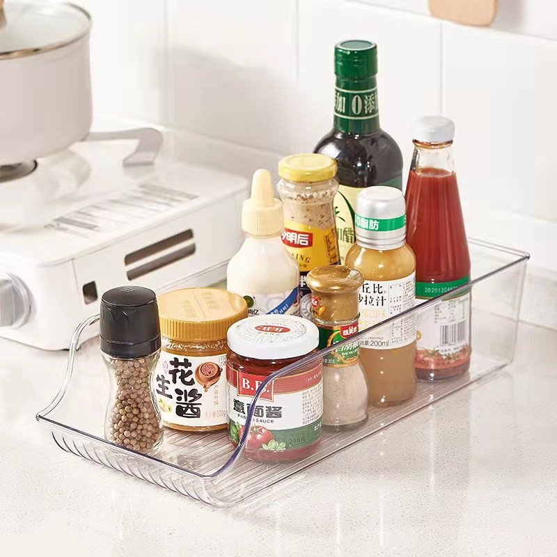 Curved Drawer Storage Box for Fridge Beer Cola Cans Kitchen Dressing Food for Lunches Durable and Practical