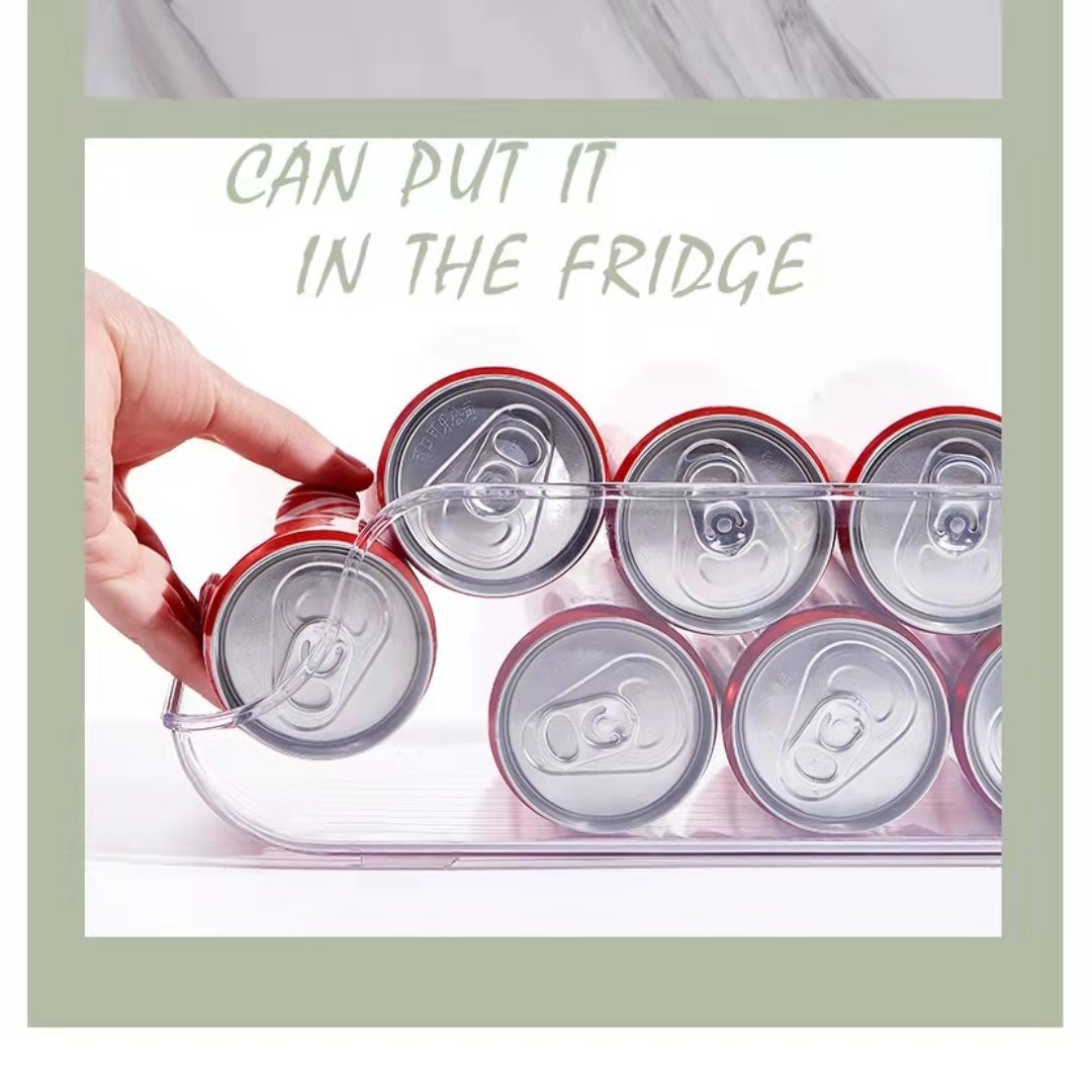 Curved Drawer Storage Box for Fridge Beer Cola Cans Kitchen Dressing Food for Lunches Durable and Practical