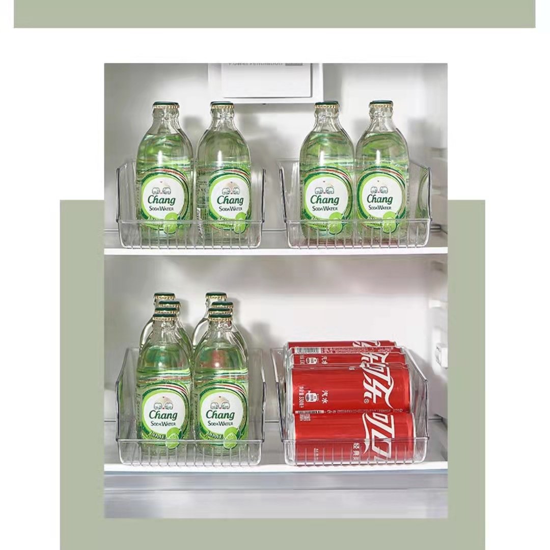 Curved Drawer Storage Box for Fridge Beer Cola Cans Kitchen Dressing Food for Lunches Durable and Practical