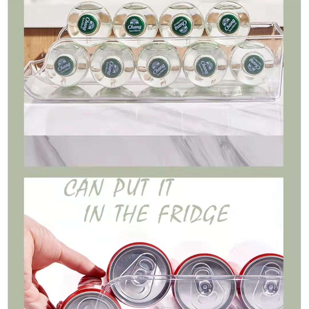 Curved Drawer Storage Box for Fridge Beer Cola Cans Kitchen Dressing Food for Lunches Durable and Practical