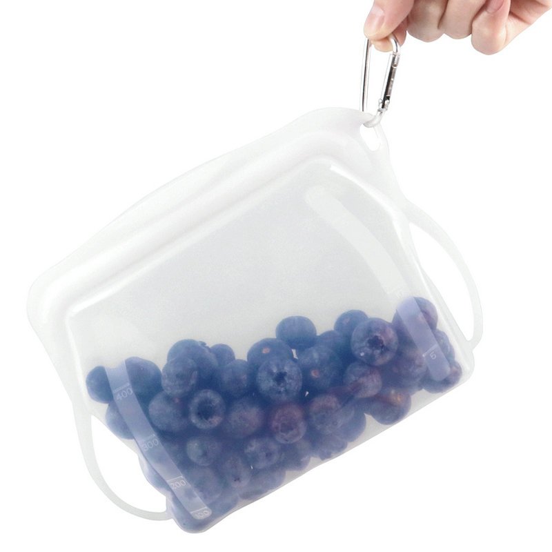 1000ml Clear Airtight BPA Free Bag Silicone Reusable Food Storage Container Zipper Freezer Pouch Snack Bag for Food Packaging