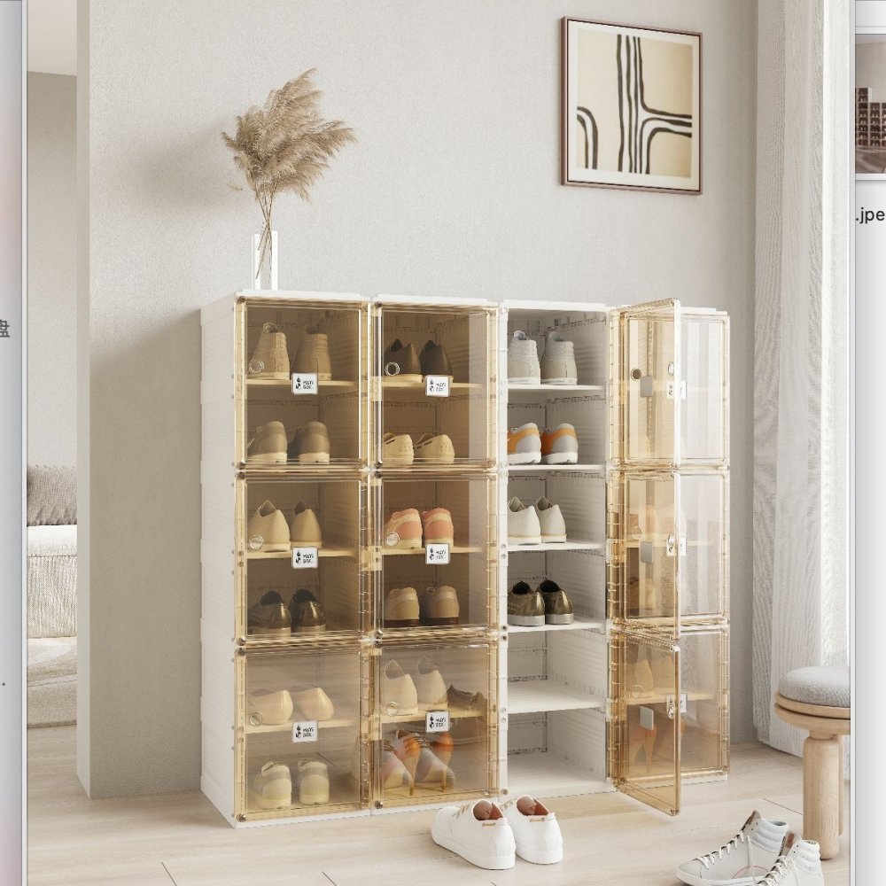 Shoe Storage Box with Magnetic Door Customized Logo Sneaker Box for Shoes Display