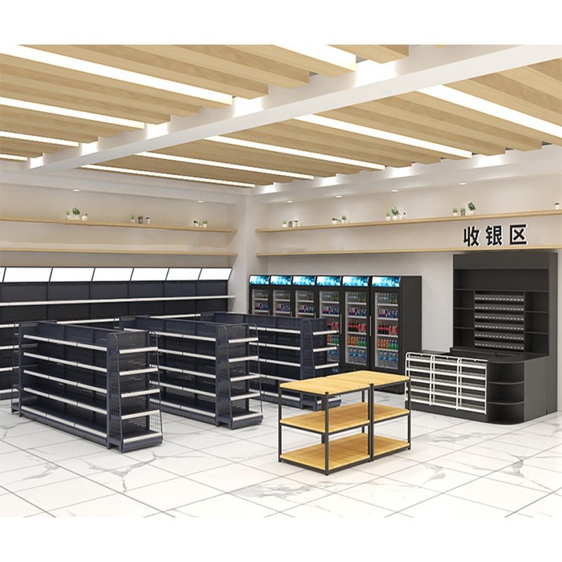 Single Sided Grocery Shop Rack Supermarket Shelves Universal Retail Store Shelf Supermarket Storage Display Shelf Rack
