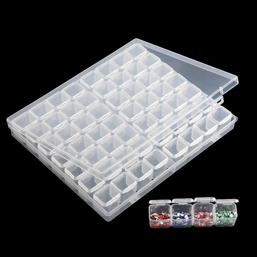 56 Slots Plastic Jewelry Beads Display Storage Case Holder Nail Art Rhinestone Tools Diamond Painting Organizer Bead Storage Box
