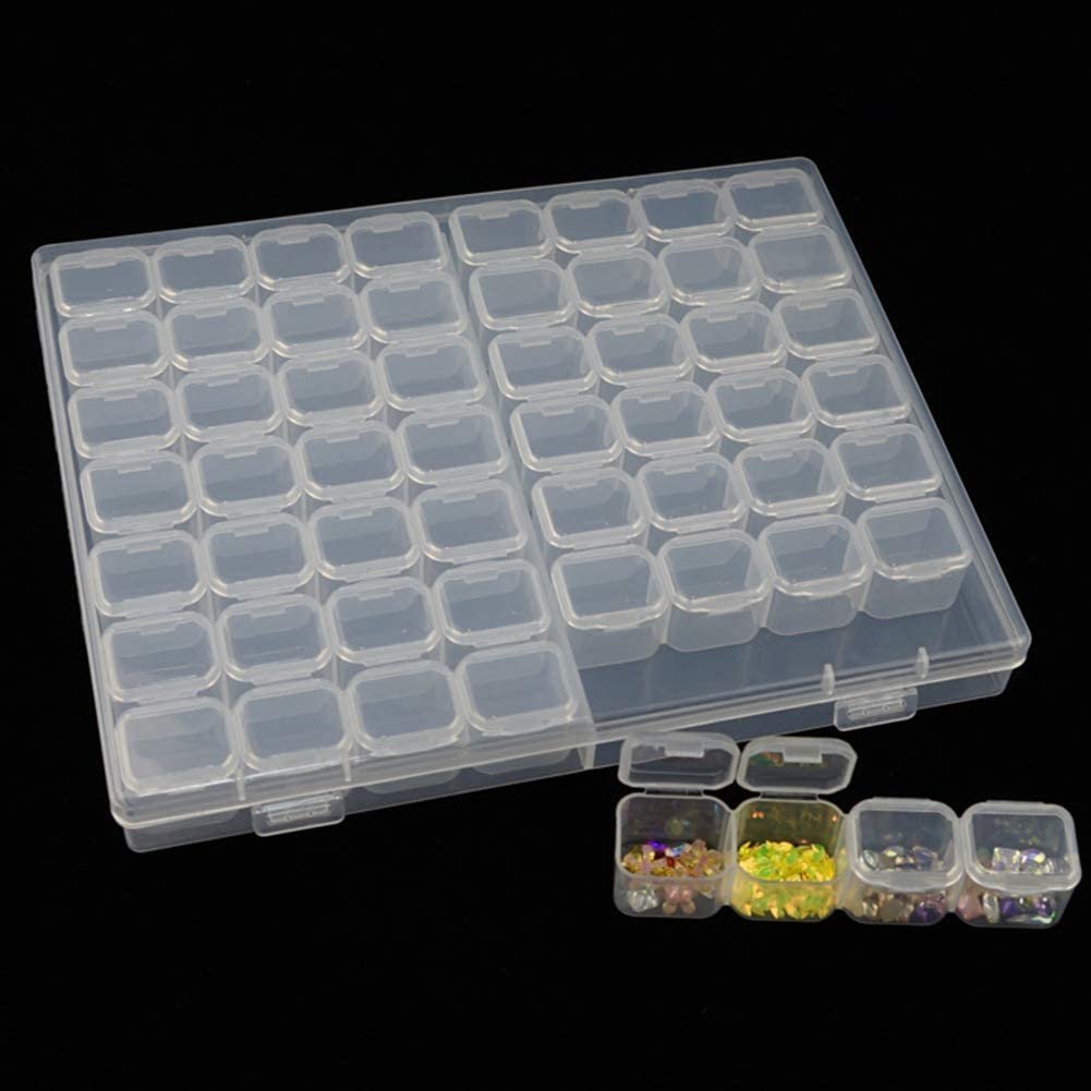 56 Slots Plastic Jewelry Beads Display Storage Case Holder Nail Art Rhinestone Tools Diamond Painting Organizer Bead Storage Box