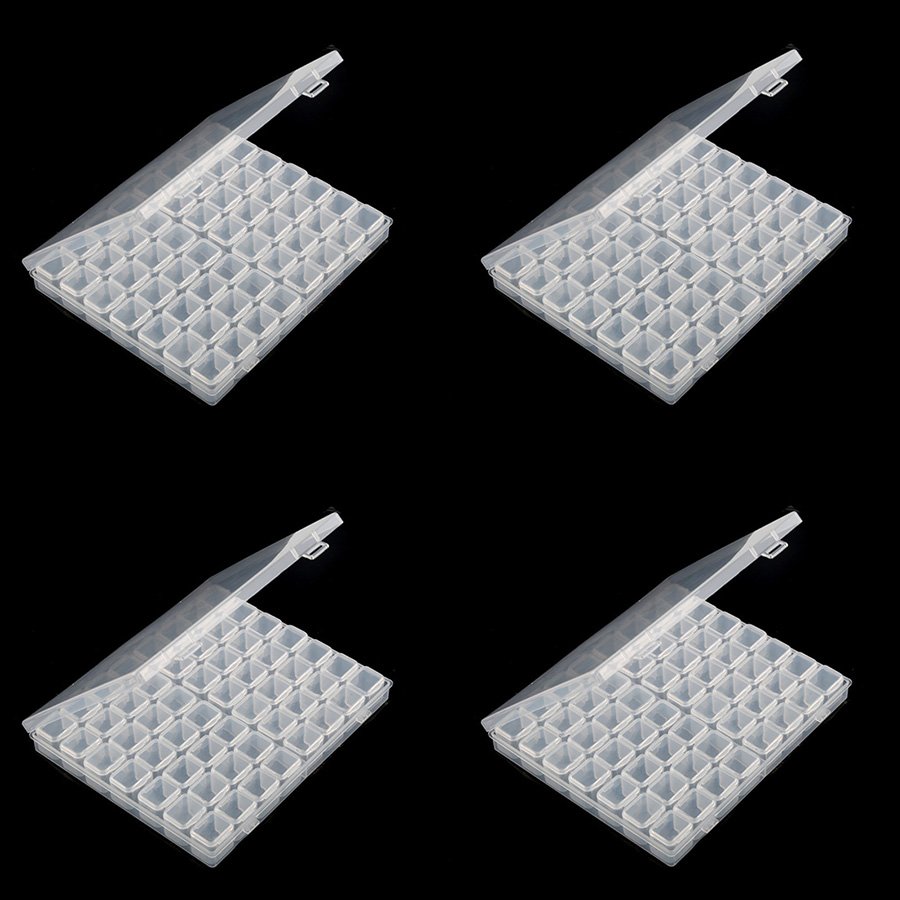 56 Slots Plastic Jewelry Beads Display Storage Case Holder Nail Art Rhinestone Tools Diamond Painting Organizer Bead Storage Box