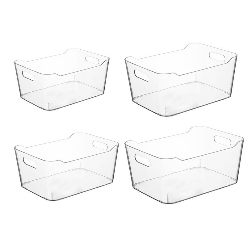 Stackable Plastic Clear Refrigerator Food Storage Organizer Bins for Kitchen Countertop Household Storage Containers