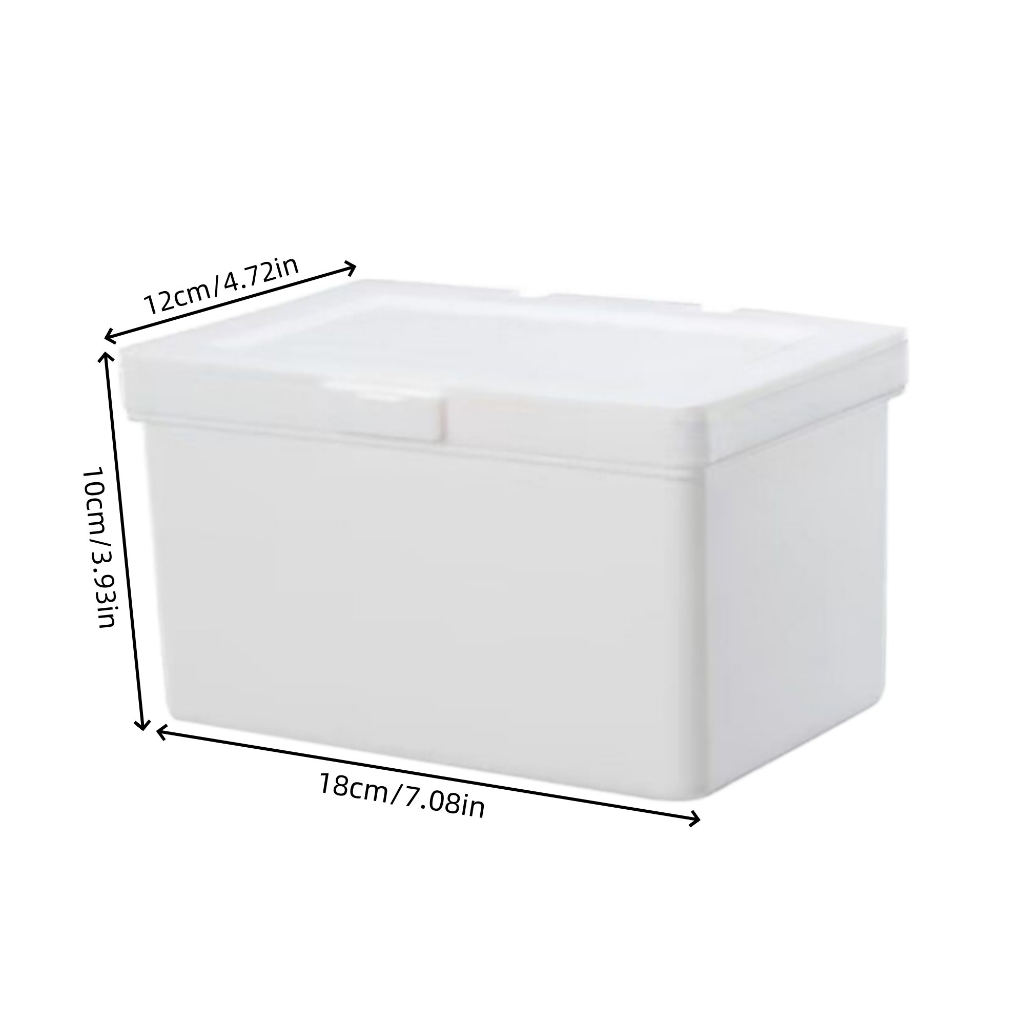 Multi functional white plastic storage box flip cover - dustproof desktop organizer box, suitable for jewelry and art supplies