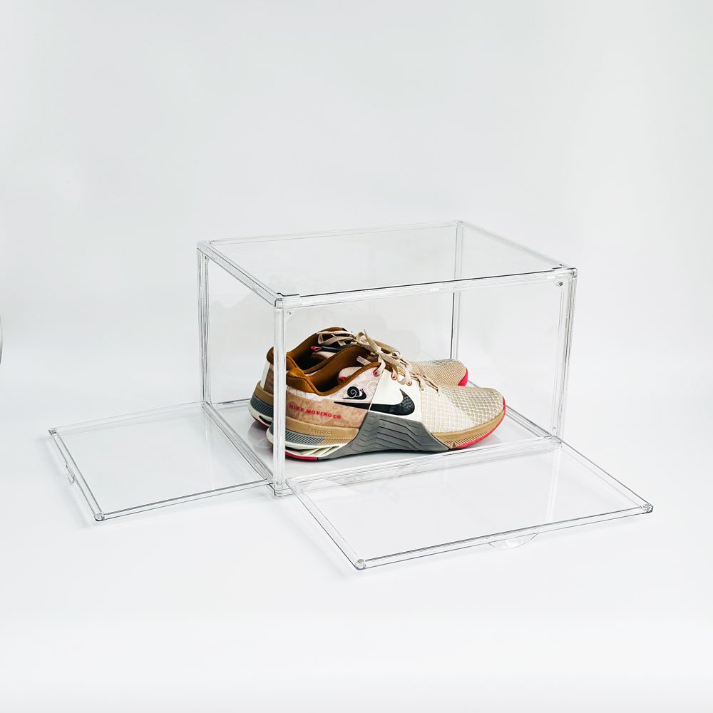 China Wholesale Competitive Price Clear Shoe Organizer Plastic Transparent Stackable Sneaker Shoe Storage Boxes