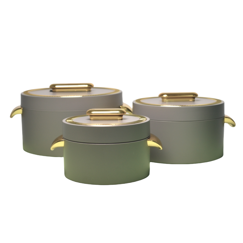 Classic Cookware Large Capacity 3pcs Food Storage & Container 1L+2L+3.5L Thermal Hot Pot Casserole Set