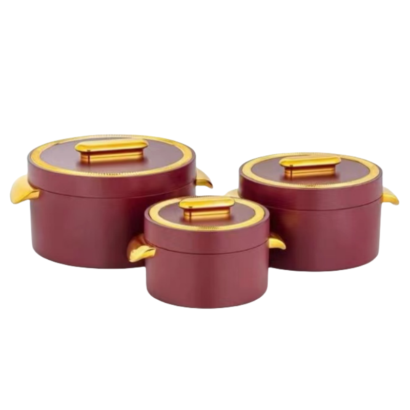 Classic Cookware Large Capacity 3pcs Food Storage & Container 1L+2L+3.5L Thermal Hot Pot Casserole Set