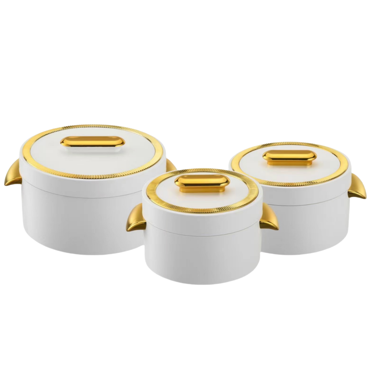 Classic Cookware Large Capacity 3pcs Food Storage & Container 1L+2L+3.5L Thermal Hot Pot Casserole Set