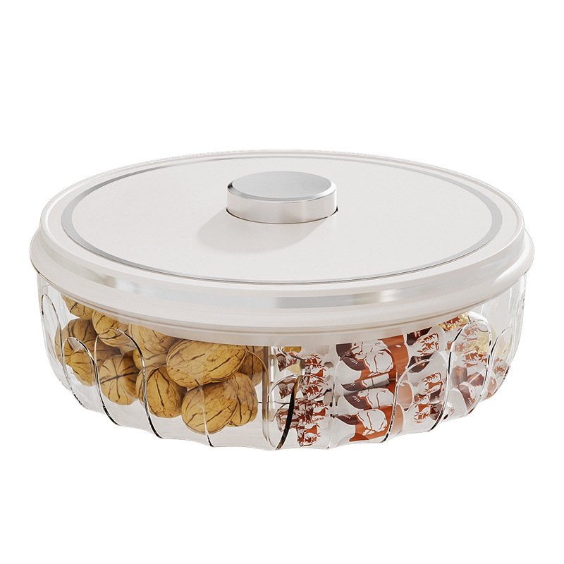OWNSWING Fruit Serving Tray Plastic Divided Food Storage Box Large Capacity Press Snack Storage Container