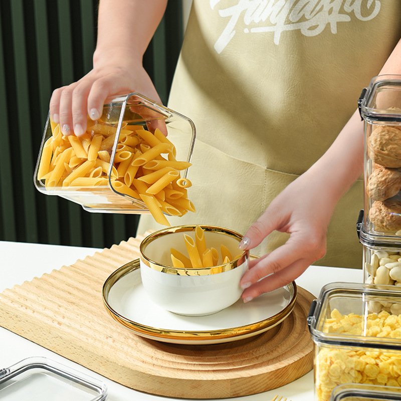 Hotselling Large Eco Friendly Air tight Plastic Food Storage Container Jars for Kitchen and Pantry Organization