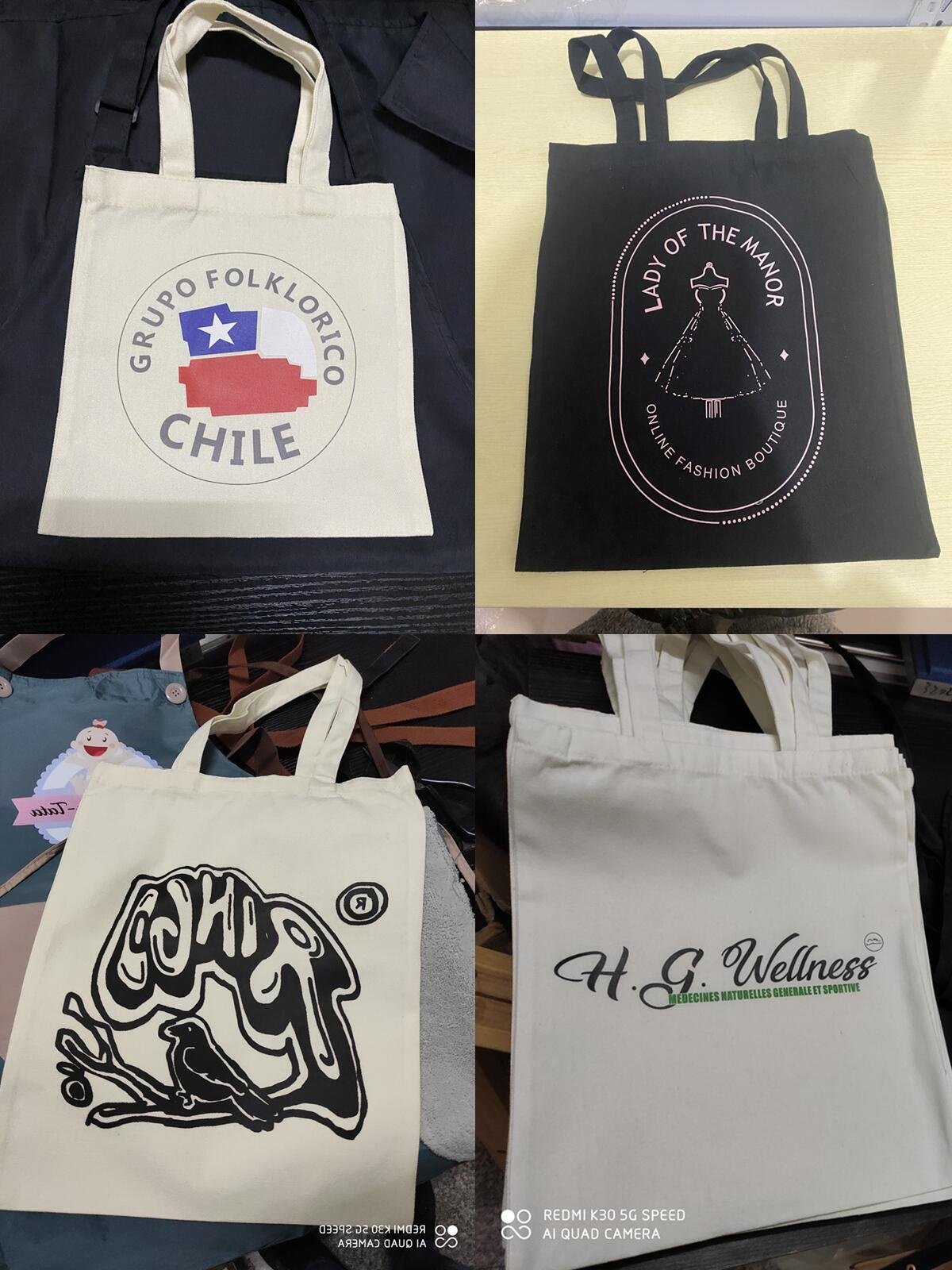 Canvas Bags Tote Bags Stainless Steel Europe Promotional Personalized Blank Storage Cotton Reusable Shopping Cotton Black 50pcs
