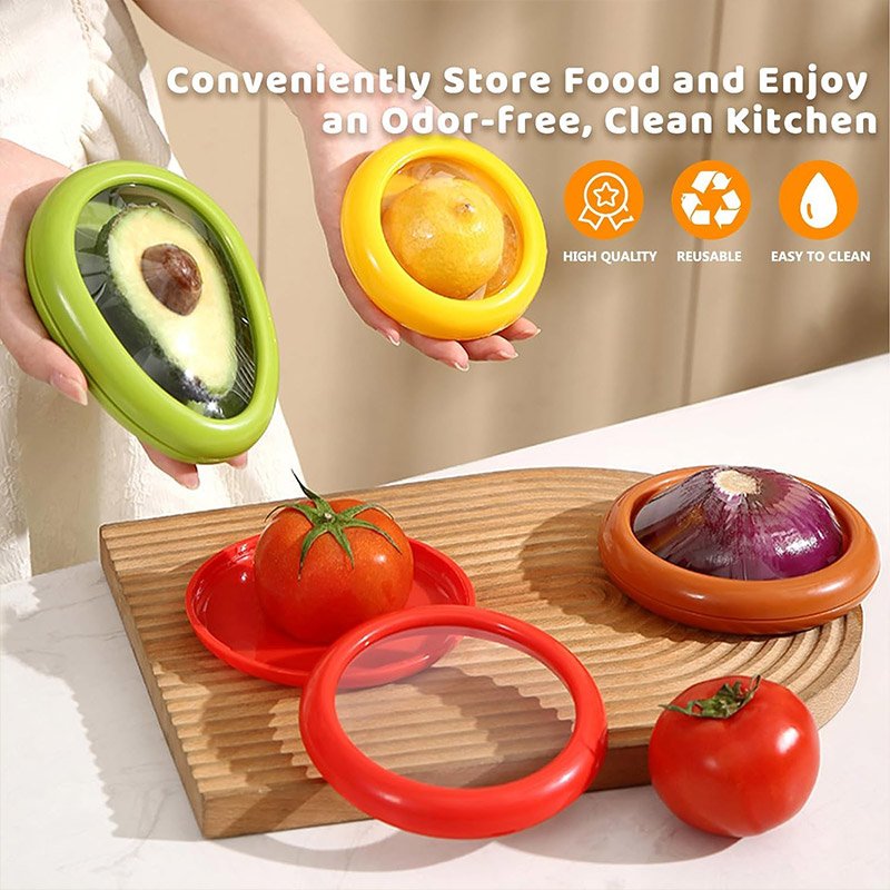 Reusable Silicone Film Sealed Refrigerator Fruit Vegetable Crisper Box Food Fresh Saver Storage Container Box with Lid