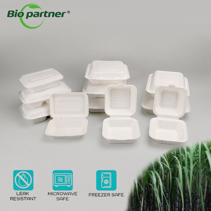 A48 Promotion 15%off ecofriendly bamboo paper pulp food container takeaway lunch storage sandwich box product disposable