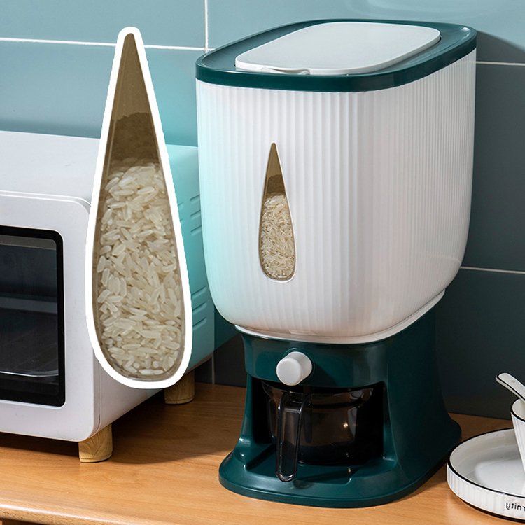 Good Quality Containers Moisture-proof Insect-proof Rice Dispenser Cereal Bucket Storage Box with Lid Measuring Cup for Dry Food
