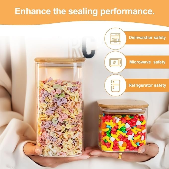 Wholesale Customization Size Kitchen Storage Glass Bottle Food Storage Jar With Bamboo Lid
