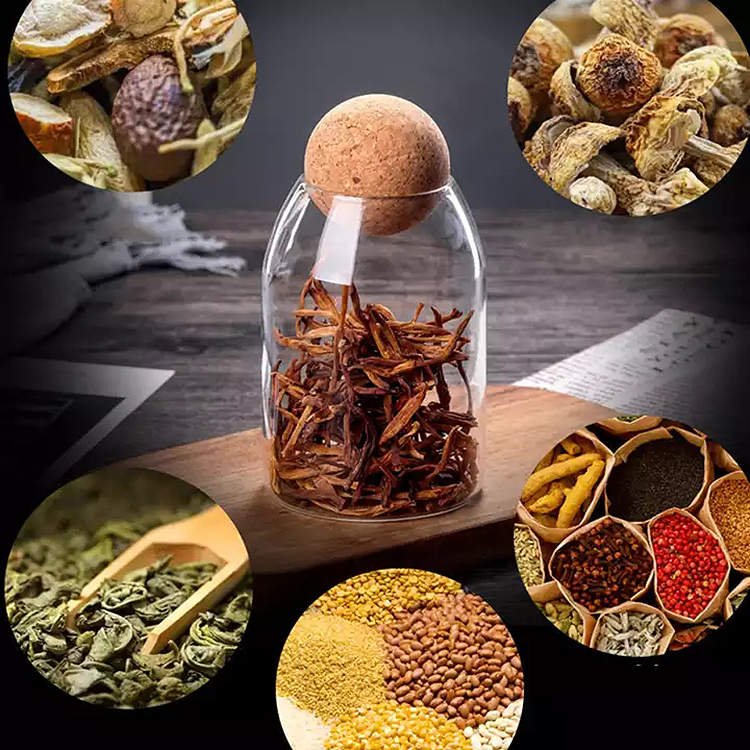 Glass Storage Jar round Jar Food Storage Container Kitchen Canister Glass Jar With Lid