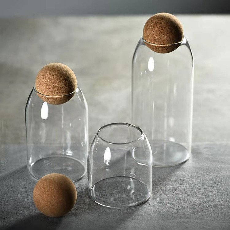 Glass Storage Jar round Jar Food Storage Container Kitchen Canister Glass Jar With Lid