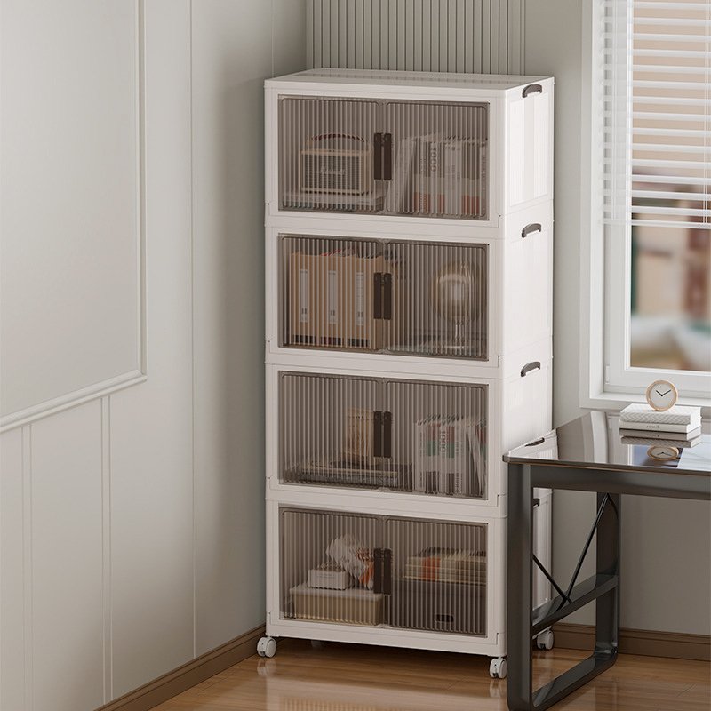 Wholesale 5 Layer Collapsible Foldable Storage Cabinet Plastic Snack Cabinet Children's Clothes Toys Storage Locker