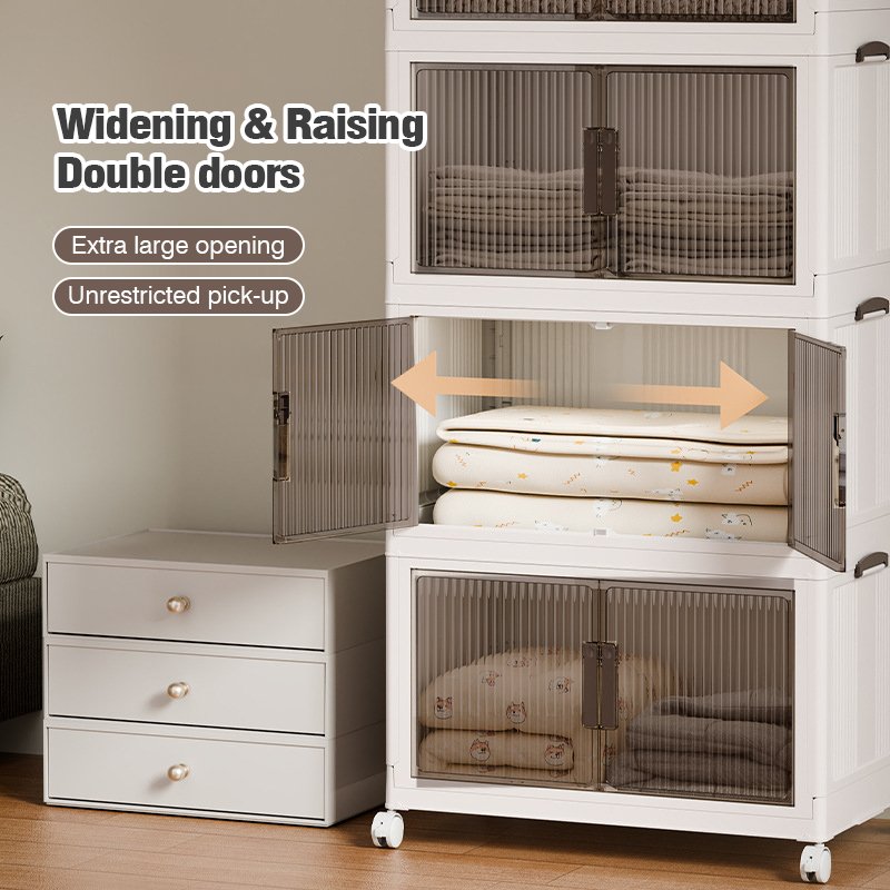 Wholesale 5 Layer Collapsible Foldable Storage Cabinet Plastic Snack Cabinet Children's Clothes Toys Storage Locker