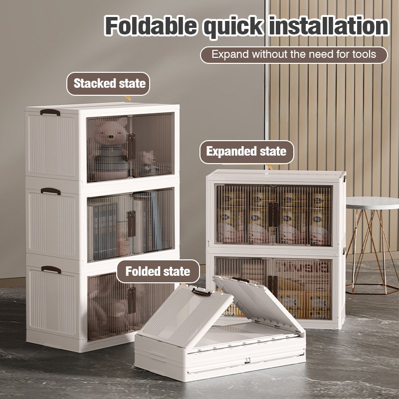 Wholesale 5 Layer Collapsible Foldable Storage Cabinet Plastic Snack Cabinet Children's Clothes Toys Storage Locker