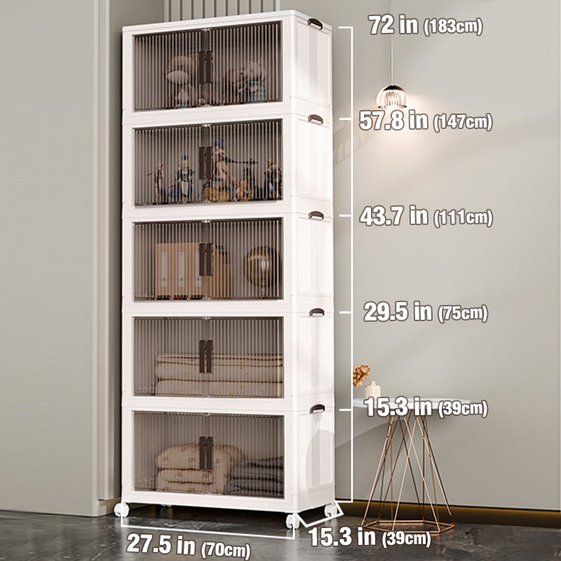 Wholesale 5 Layer Collapsible Foldable Storage Cabinet Plastic Snack Cabinet Children's Clothes Toys Storage Locker