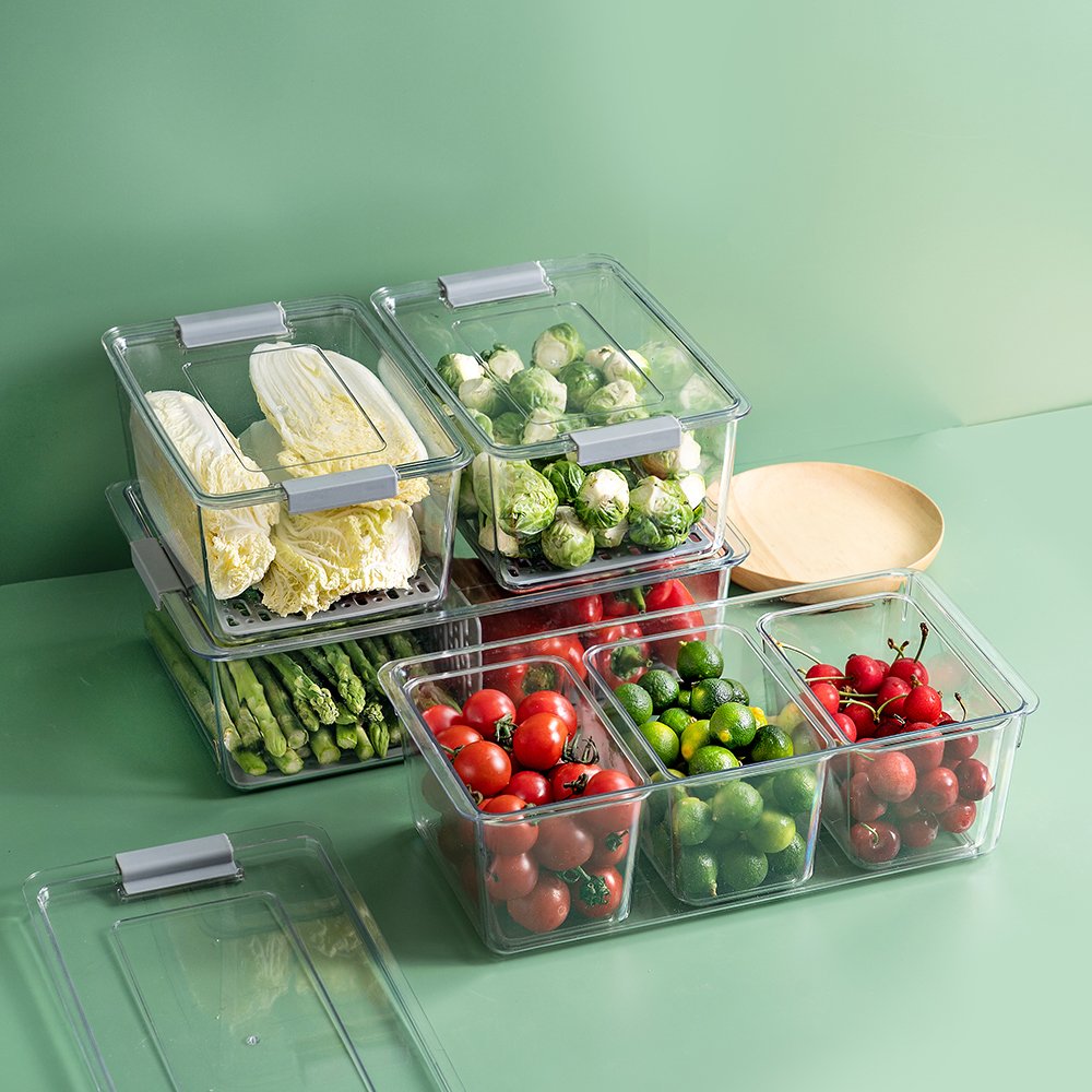 Cheap wholesale kitchen fridge acrylic plastic storage box