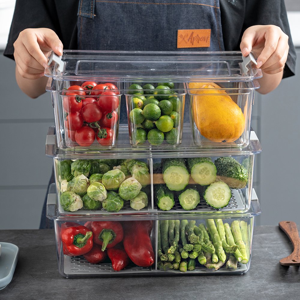 Cheap wholesale kitchen fridge acrylic plastic storage box