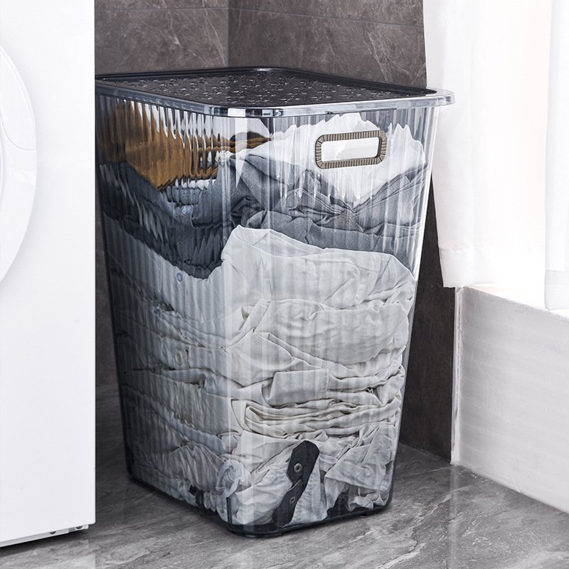 SHOGOLE PP Rattan Laundry Basket Hamper with handle for cloth Dirty Clothes Organizer Plastic Storage box