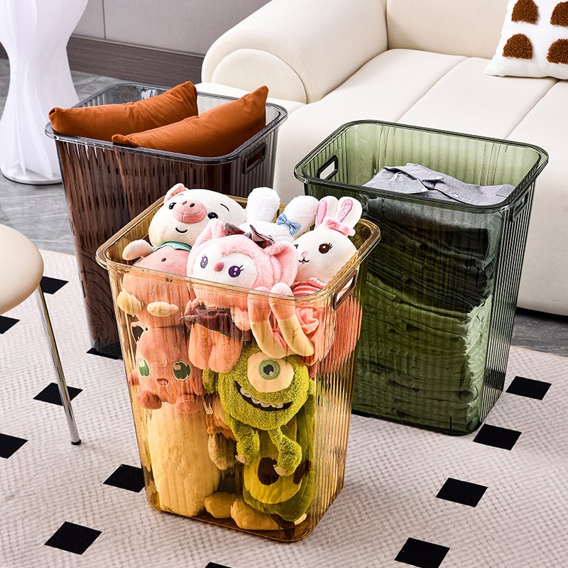 SHOGOLE PP Rattan Laundry Basket Hamper with handle for cloth Dirty Clothes Organizer Plastic Storage box