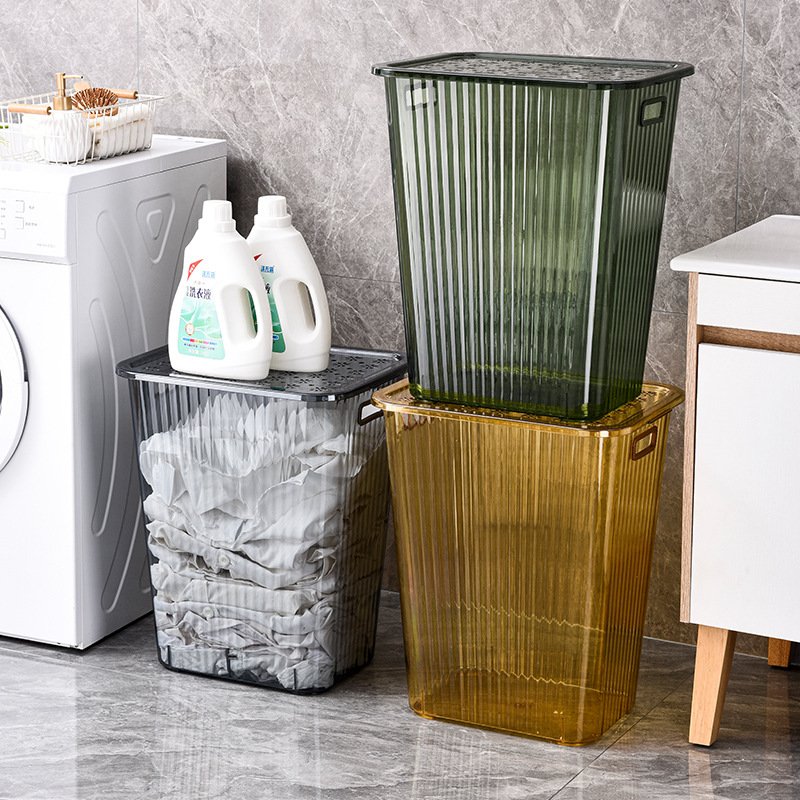 SHOGOLE PP Rattan Laundry Basket Hamper with handle for cloth Dirty Clothes Organizer Plastic Storage box