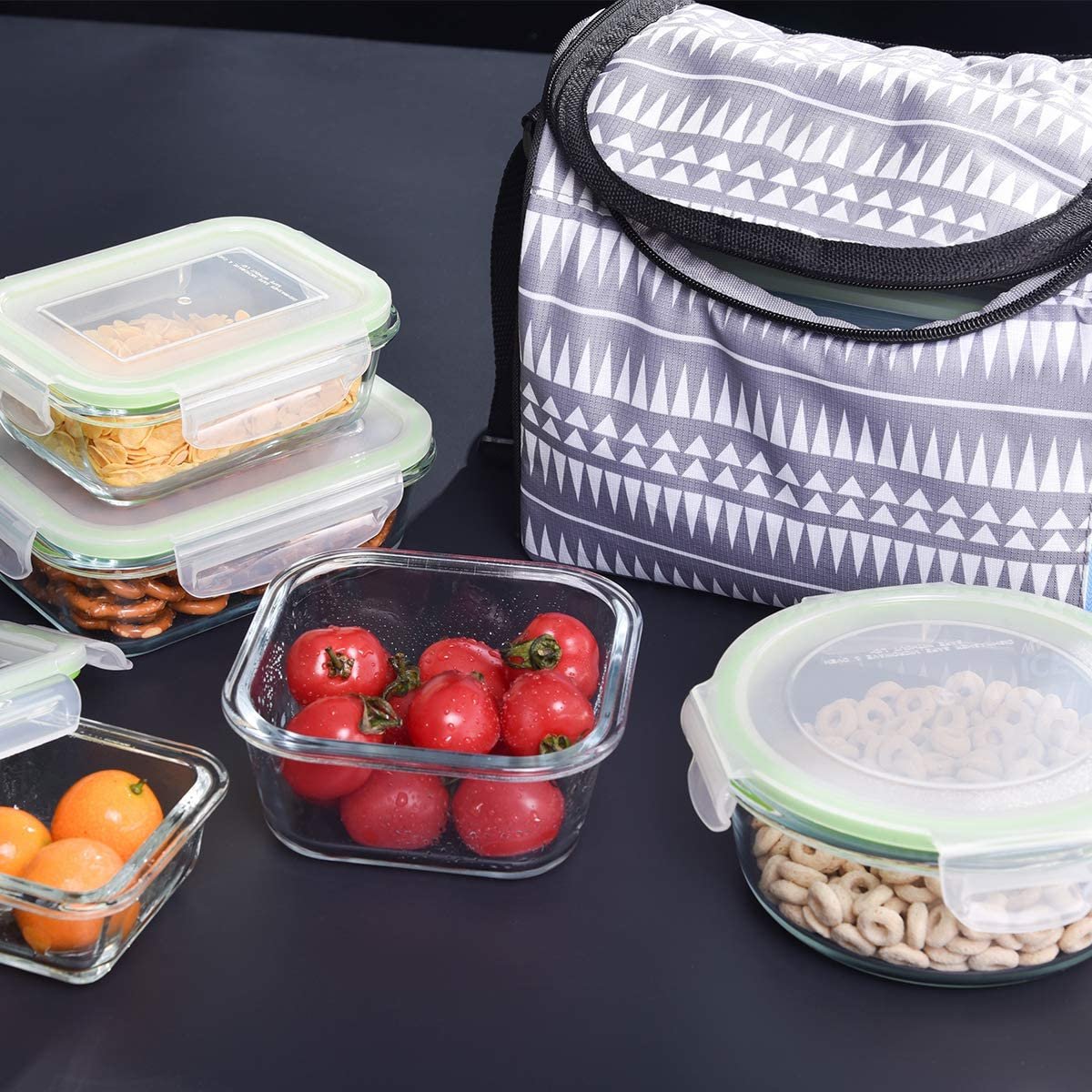 Eco Friendly hith borosilicate Glass Meal Prep BPA Free Plastic Lid Storage