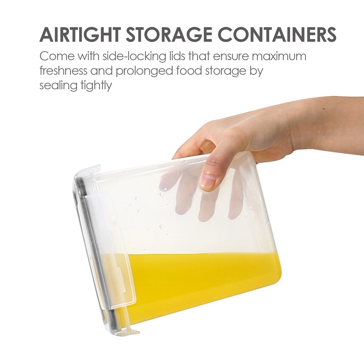 ROBBEN Kitchen Airtight Containers Wholesale Food Storage Box Organizer Plastic Spice Jars Set With Spoon&Labels Sticker&Lids
