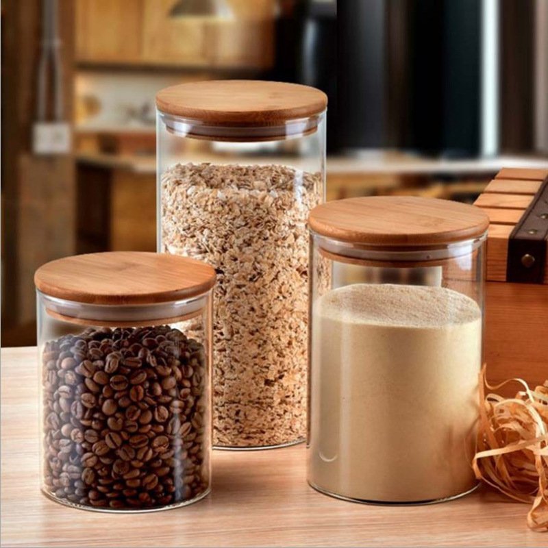 6-Piece Set Transparent plastic sealed snack storage jar fresh-keeping box kitchen grains and dried fruit storage jar