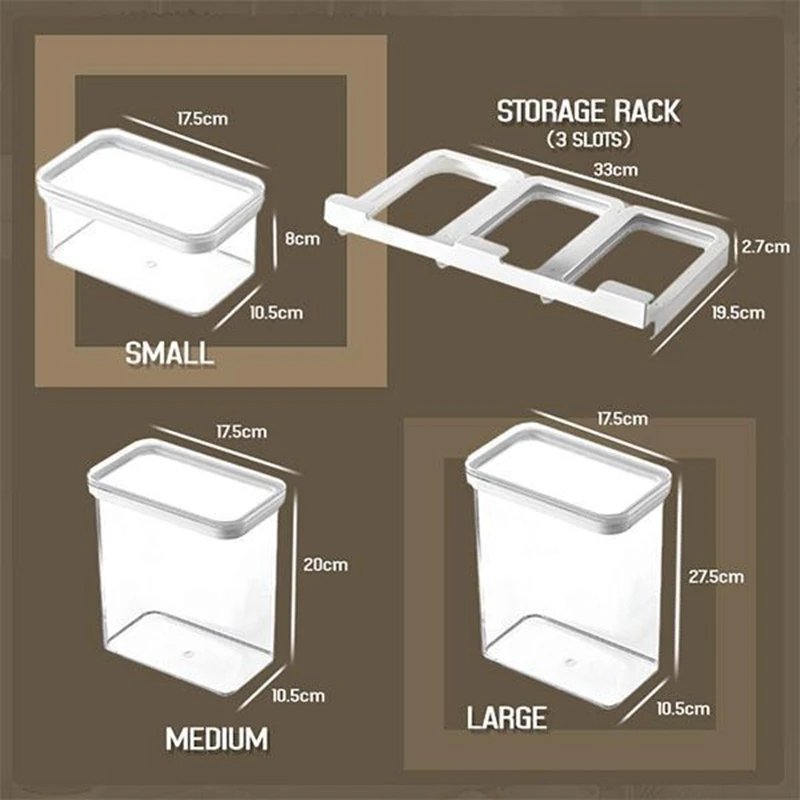 DS1484 Kitchen Sealed Container Box Can Transparent Plastic Refrigerator Organizer Cabinet Hanging Food Storage Container