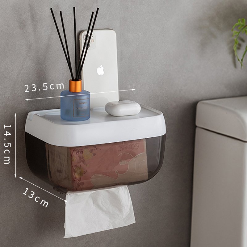 Wholesale Toilet Waterproof Wall-mounted Pumping Box Plastic Toilet Tissue Box Punch-free Toilet Roll Paper Storage Box