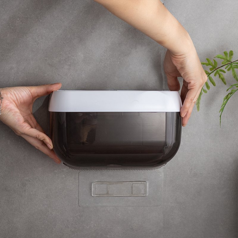 Wholesale Toilet Waterproof Wall-mounted Pumping Box Plastic Toilet Tissue Box Punch-free Toilet Roll Paper Storage Box