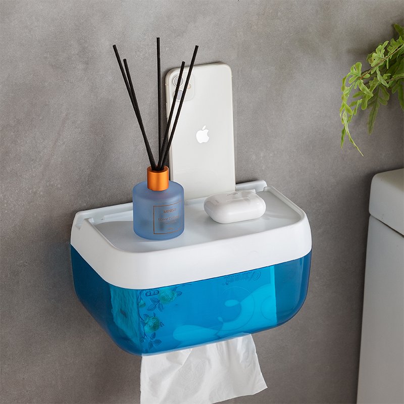 Wholesale Toilet Waterproof Wall-mounted Pumping Box Plastic Toilet Tissue Box Punch-free Toilet Roll Paper Storage Box