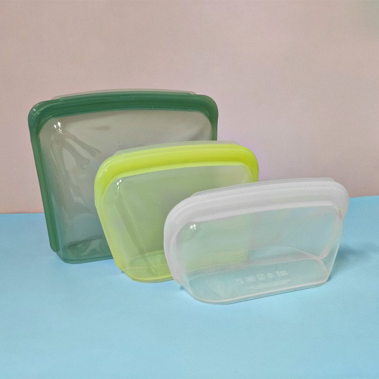 3 Pack Eco-friendly Reusable Extra Thick 100% Pure Platinum Silicone Food Storage Bags Large Capacity Milk Fresh Keeper