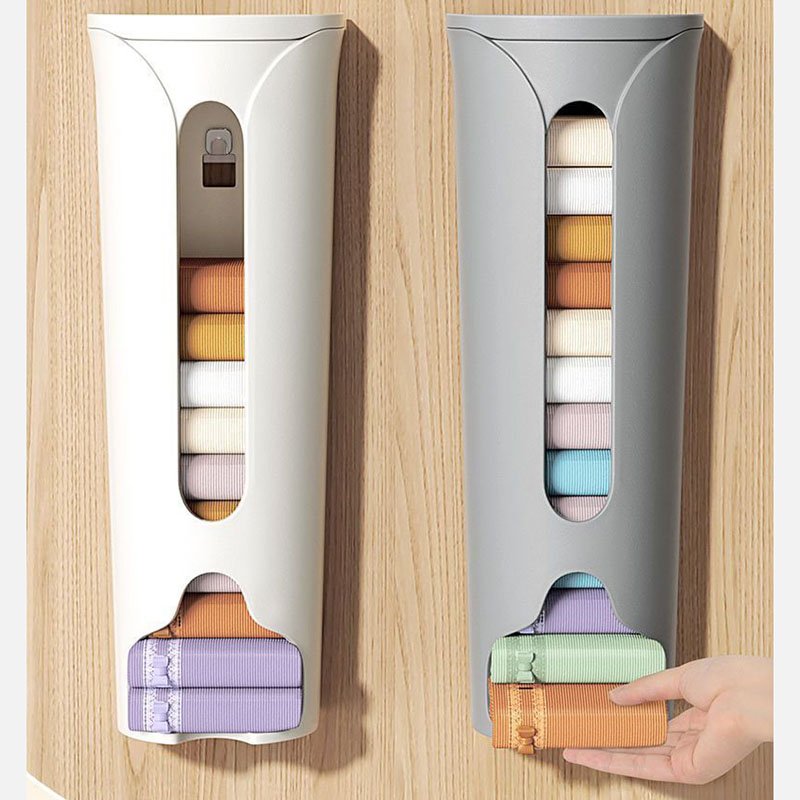 Transparent Plastic Closet Socks Underwear Organizer Wall-Mounted Storage Box Multifunctional Design Rectangle Shape PP Material