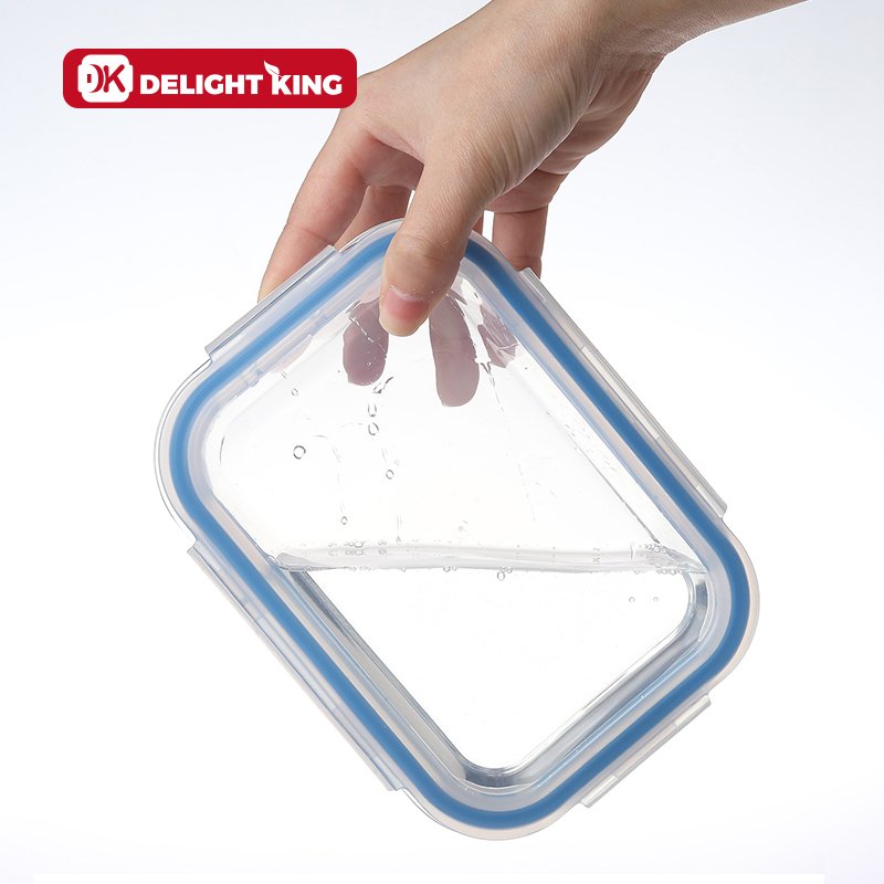 Stackable air tight food storage for kitchen storage heat resistant airtight glass food storage set