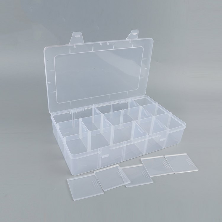 New product easy carry big 15 grid jewelry beads transparent plastic storage box