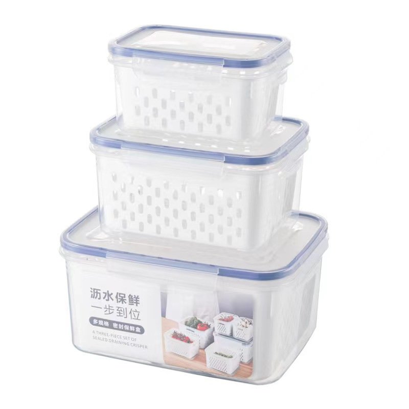 Crisper Transparent plastic box Rectangular refrigerator freezer sealed food grade storage box with lid