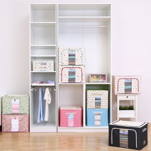 Oxford Cloth Steel Frame Storage Box Clothes Folding Clothing Storage Box steel frame folding storage box
