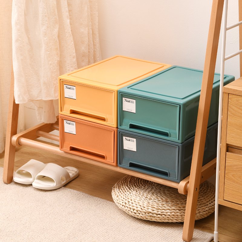 Competitive Price Multifunction Drawer Clothing Organizer Box Durable PP Plastic Colorful Wardrobe Storage Boxes&Bins