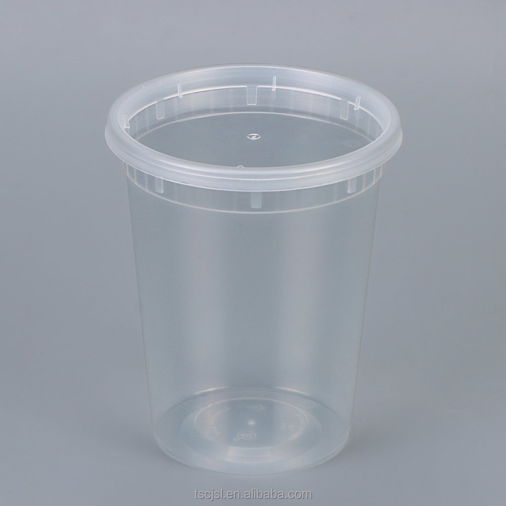 Food Storage Deli Containers with Lids 8oz, 12oz, 16oz, 24oz, 32oz Freezer Clear Deli Cups, BPA-Free Leakproof Round Meal Prep